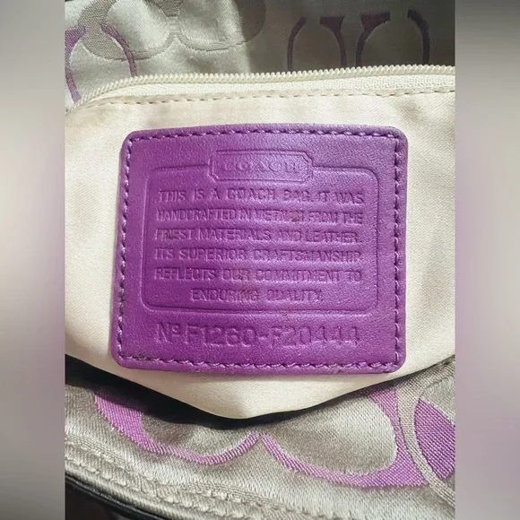 Vintage Coach Purple Leather Patch - Picture 6 of 12